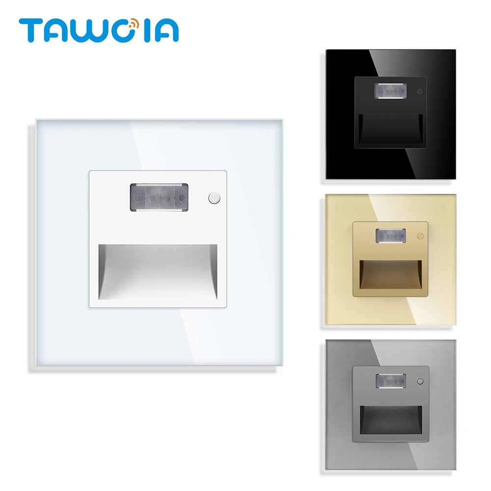 TAWOIA-LED PIR Sensor Wall Light, embutido Footlight, Stairway and Corridor Lamp, Motion Induction Wall Lamp, AC 110V, 240V