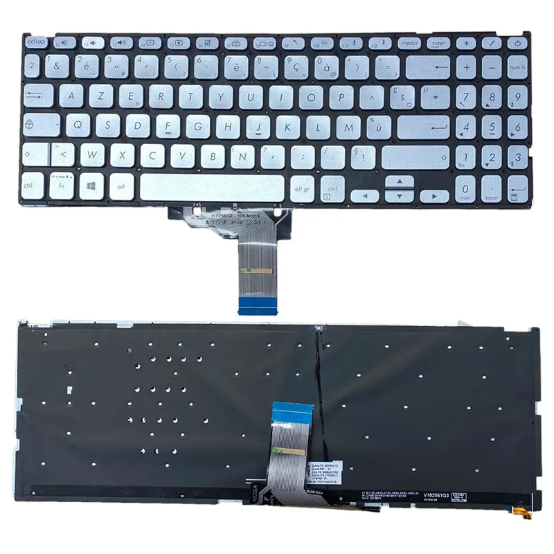 

New French For Asus Vivobook X509 X515 X509B X509D X509F X509J X509M X509U Laptop Keyboard Silver Backlit