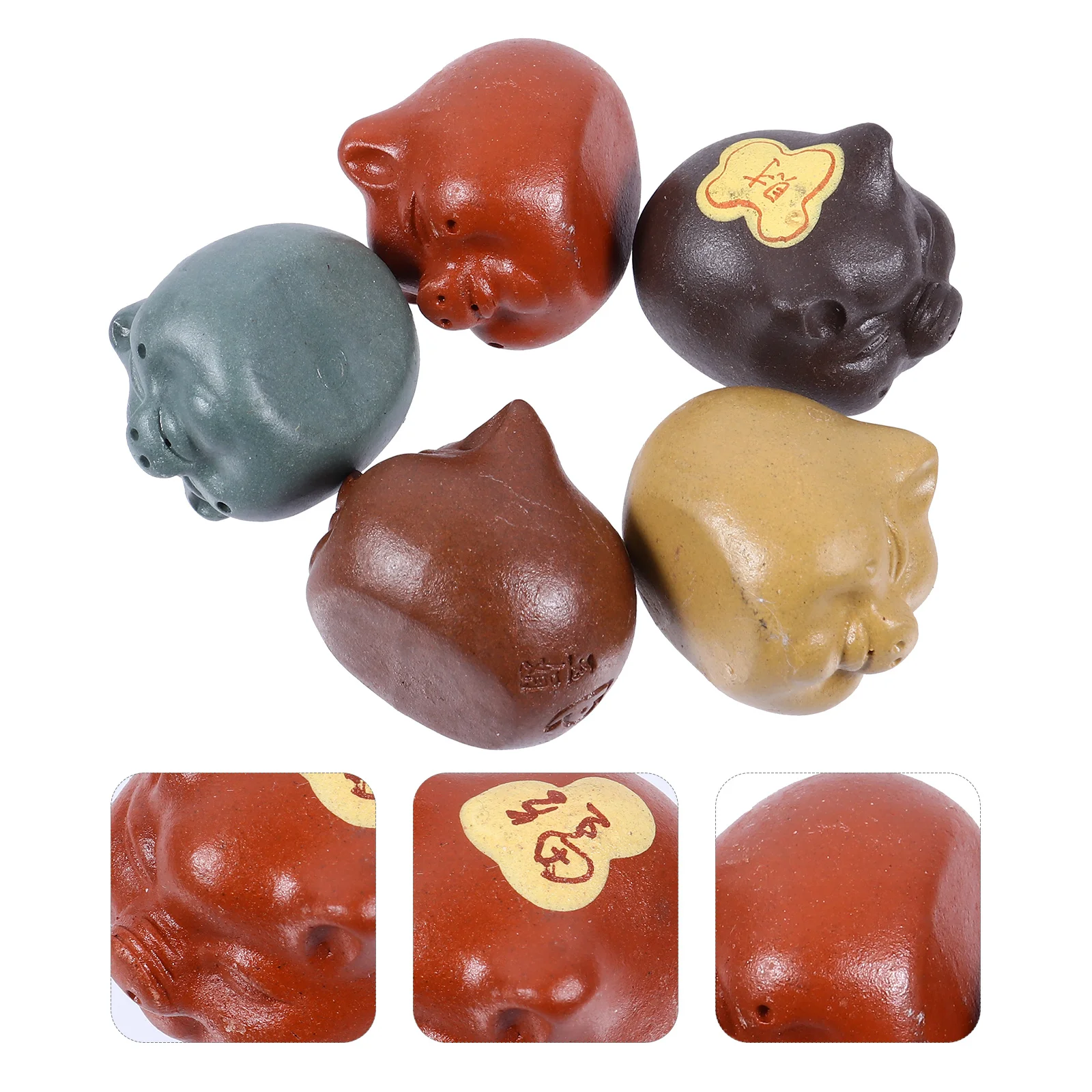 

5 Pcs Desktop Pig Decor Tea Pet Decoration Decorations Piggy Adornment Ornament Tabletop