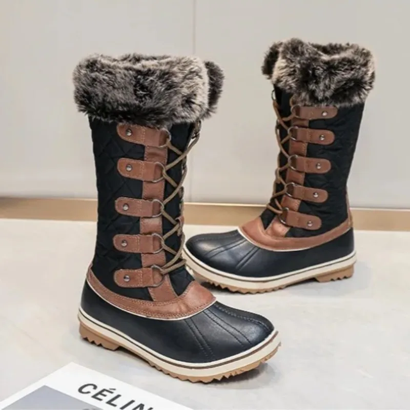 

Winter Men Women Boot Fluffy Furry Fur Snow Boot Plush Warm Cotton Boot Mid-calf Snow Boots for Women Platform Boots Botas Mujer