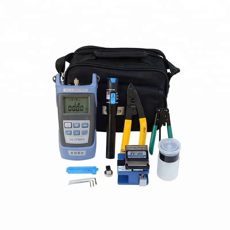 FTTH Fiber Optic Communication Accessories Splicing Tool Kit with Stripper power meter fiber optic VFL Fiber Cleaver