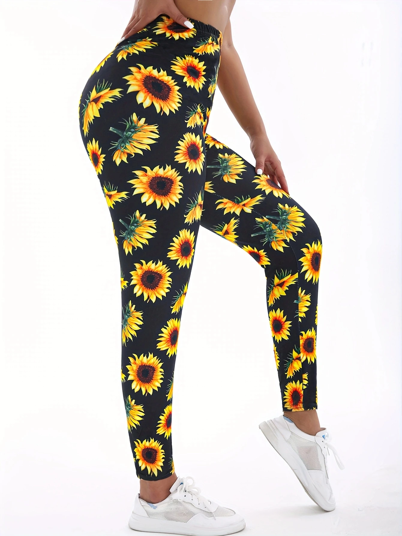 عباد الشمس نحى مطبوعة السراويل الضيقة للنساء تقليد الدنيم يغطي الرجل عالية تمتد اللياقة البدنية اليوغا السراويل مثير سروال شكل قلم رصاص