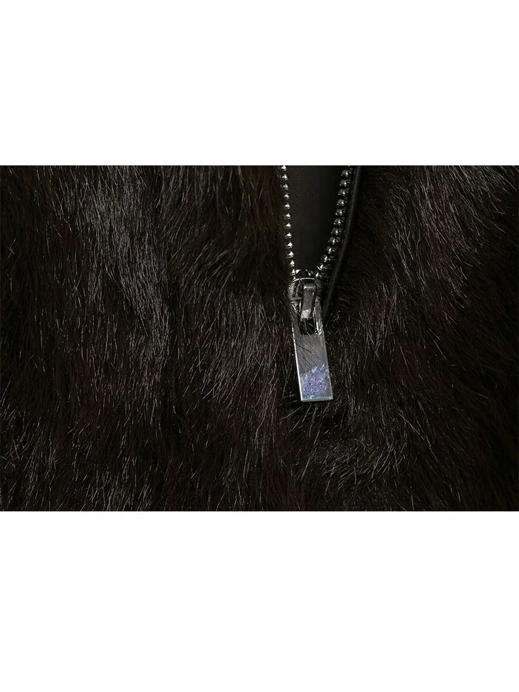 HH femmes mode Chic rue col haut solide ample chaud mince gilet court femmes fausse fourrure effet gilet sans manches haut décontracté