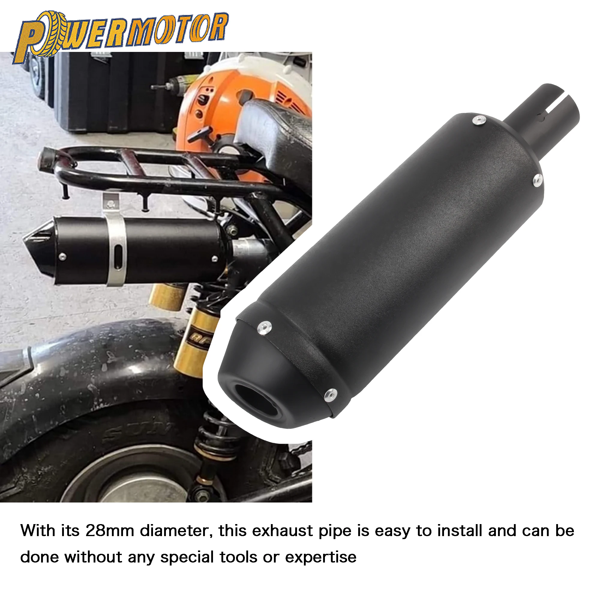 

Universal Motorcycle 28mm Exhaust Pipe Muffler Systems For 110cc 125cc 150cc ATV Dirt Pit Bike Scooters Motocross Tailpipe
