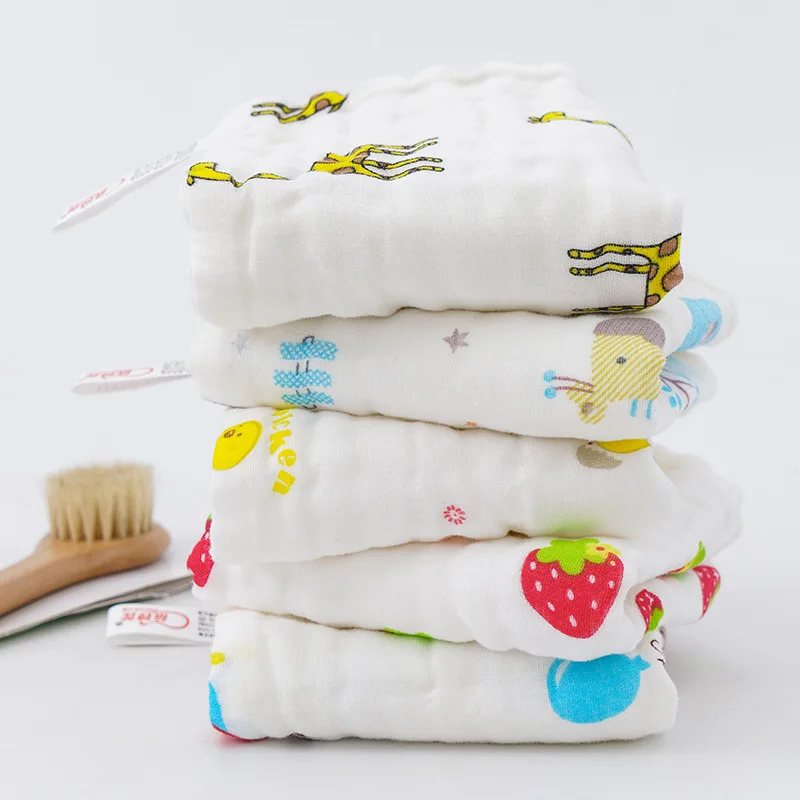 1/5pcs Cotton Bubble Gauze Towel,9.84*19.69in/25*50cm，Baby Feeding Bib,Small Square Towel, Newborn Baby Supplies