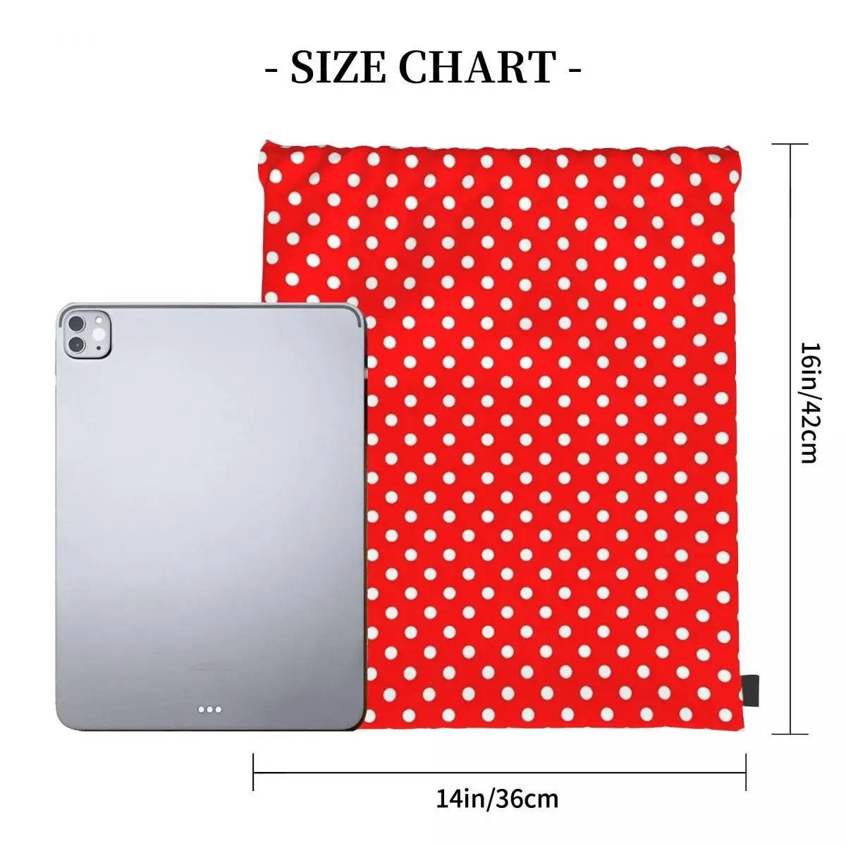 POLKA DOTS RED Backpacks Fashion Portable Drawstring Bags Drawstring Bundle Pocket Sports Bag BookBag For Travel Students