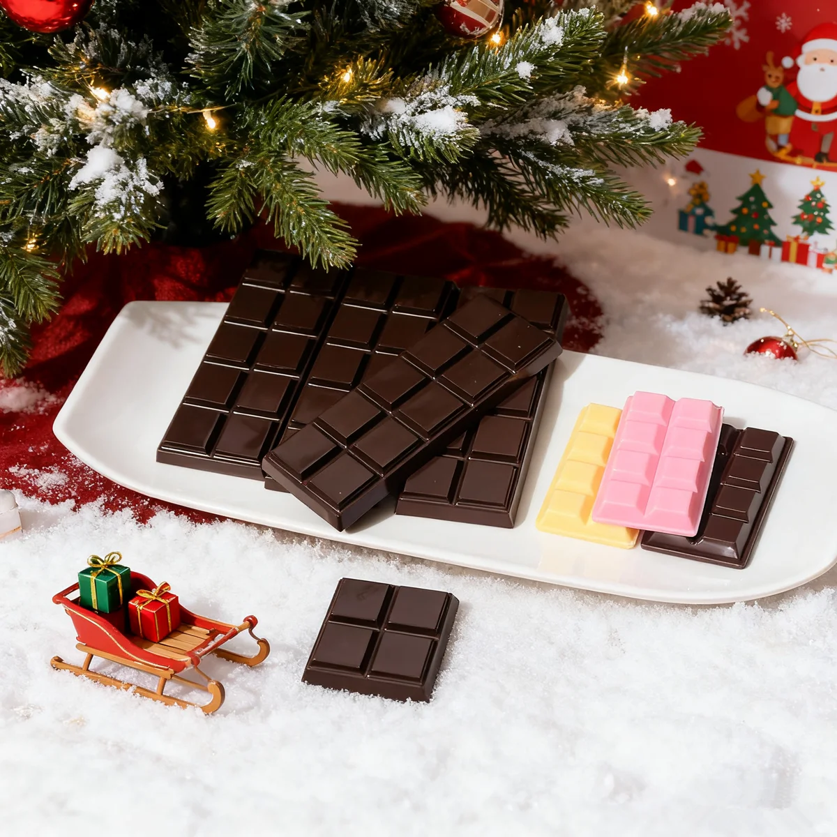 PVC Fake Chocolate Bar Realistische dekorative Fake Candy Party Prop Bäckerei Display Küche Dekor Fotografie Hintergrund Geschenkidee – Detail 5