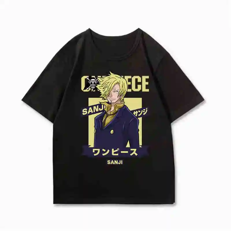 One Piece SANJI NAMI ROBO LAW T Shirt for Men  Anime Streetwear Fashion Graphic T-shirt Unisex Casual Cotton Tops Man Clothing