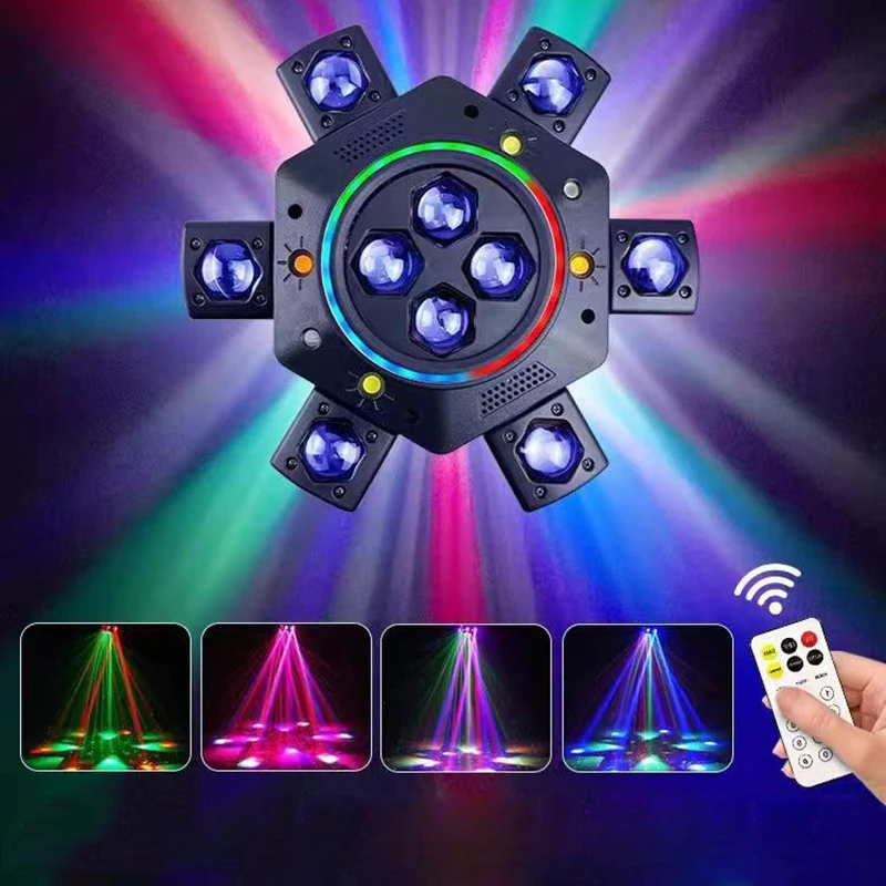 6 projecteurs à tête mobile 10x10W, faisceau lumineux laser, effet stroboscopique, lumière de scène DMX, faisceau LED couleur pleine, rotatif, pour DJ, discothèque, bars