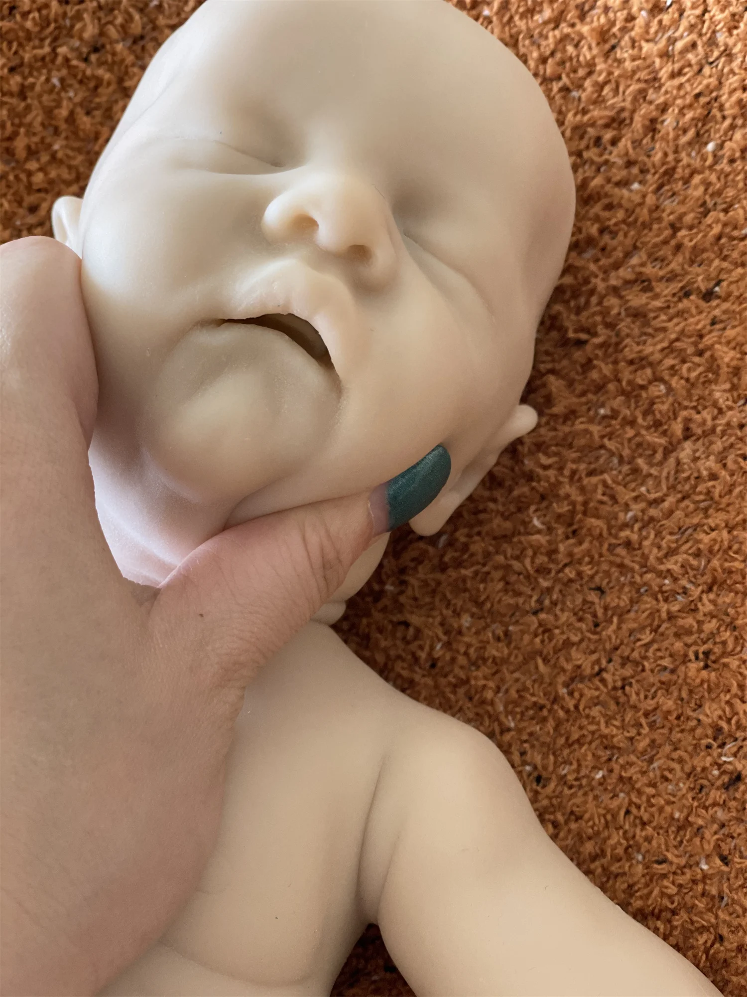 41CM Open Mouth Reborn Dolls Unpainted Silicone Boy Levi Full Soft Solid Silicone Reborn Baby Dolls Gifts Corpo De Silicone