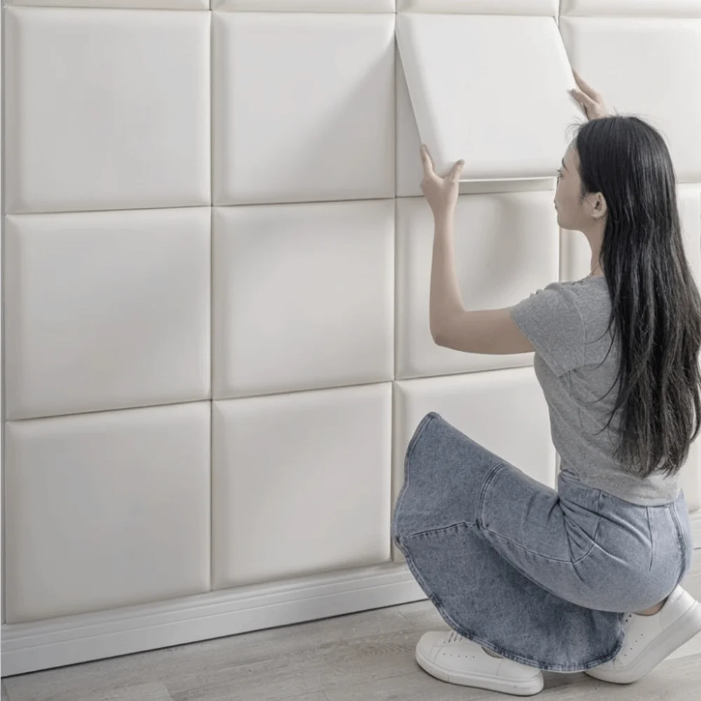 Self-Adhesive Soft Wall Panels Soft Cushion Anti-Collision Design Bed Headboard Stickers Morden Style Anti-Collision Wall Panels