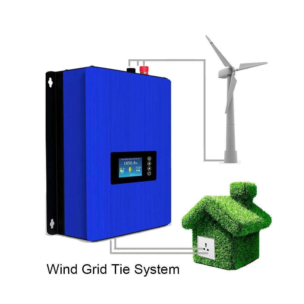 

Wind Power Grid Tie Inverter 1000W/2000W With Dump Load Resistor/Limiter/WIFI for AC 3 Phase 24V 48V Wind Turbine Generator