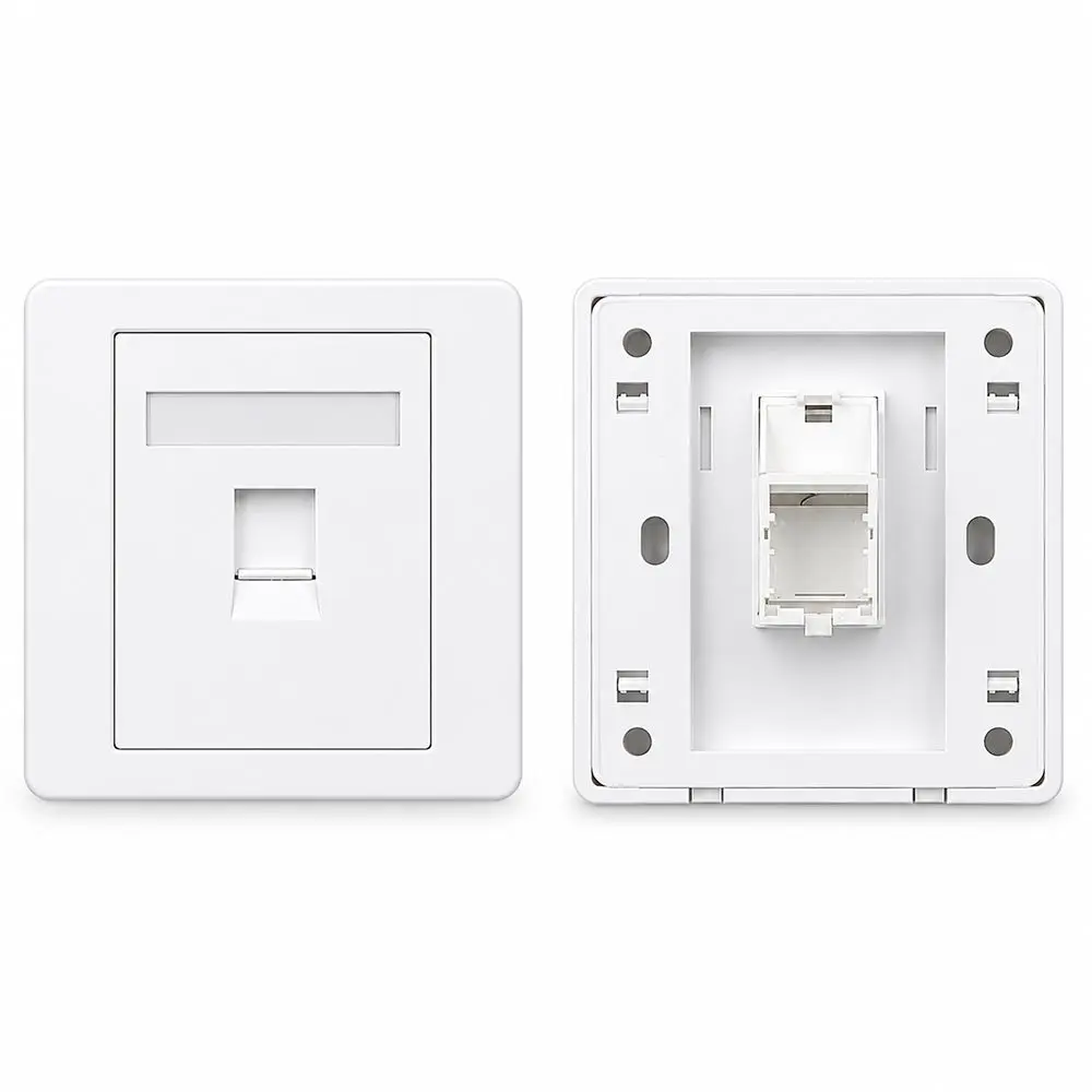 1Pcs 86 Type Network Wall Panel 1/2/3/4 Port RJ45 Connector RJ45 Outlet CAT5E CAT6 CAT6A CAT7 CAT8 8.5x8.5cm
