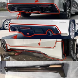 Body Kit PP Material Unpainted Rear Lip with Lamp Side Skirt for Honda Jade 2017-2021 Convert Surround Car Accessories