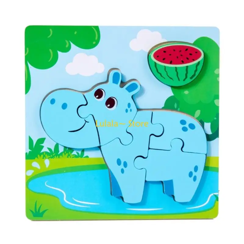 Y4QA Not Toxic Oaken Animal Pairing Educational Toy For Preschoolers Fine Coordination And Logical Thinking Practice