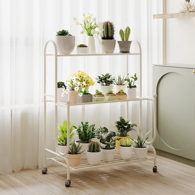

Flower stand Shelf Balcony Flower stand Living room movable succulent pot bracket