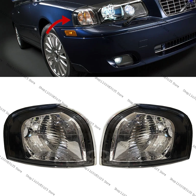 For Volvo S80 1999 2000 2001 2002 2003 2004 Front Bumper Corner Light Turn Signal Lamp sidelights 30655423 30655422