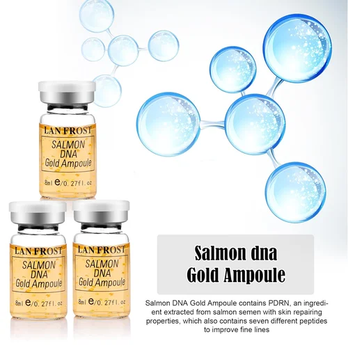 Imagen 2 del producto Kit de suero potenciador de la piel con ampolla de ADN de salmón y oro de Corea, 8 ml, crema BB, iluminadora, hidratante, para microagujas de 0.3 mm.