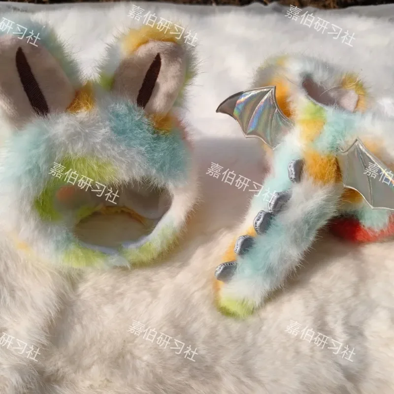 

For/Cloth Labubu Doll Angel Clothes Cute Wings With Tail Jumpsuit Vinyl Doll Clothes Accessories