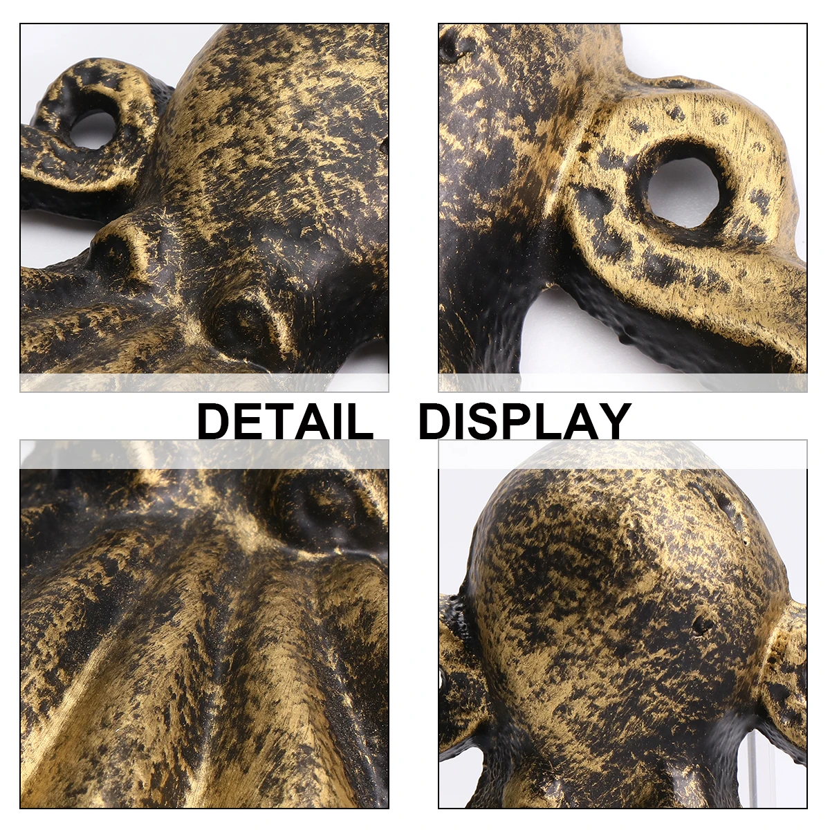 

Octopus Iron Hook Decorative Wall Mount Key Handbag Rack Vintage Rustic Copper Finish Home Office Bathroom Kitchen