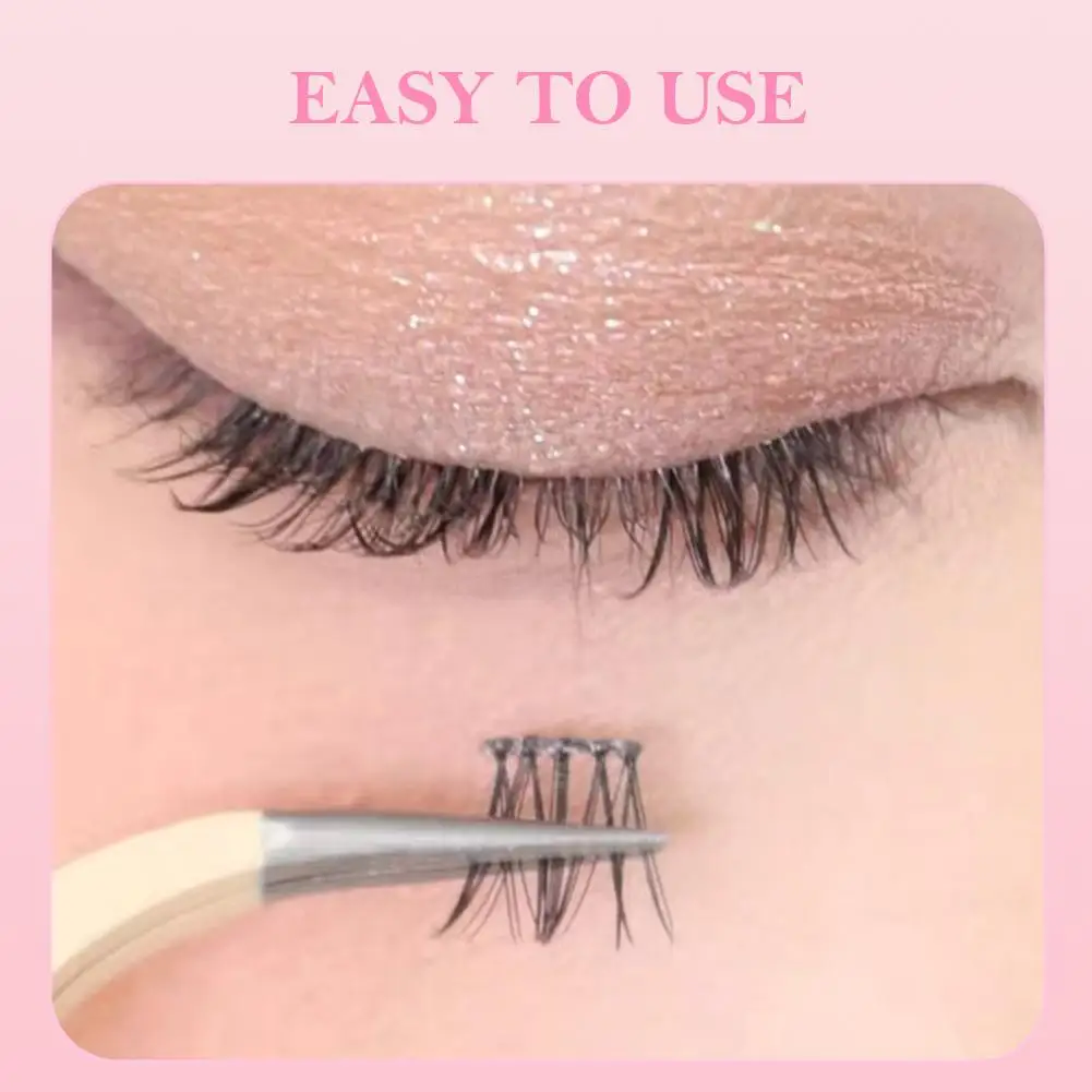 New Glue-free False Eyelashes, Fishtail Princess Lazy Eyelashes, Natural Transparent Stem, Reused 48 Clusters Large Capacity