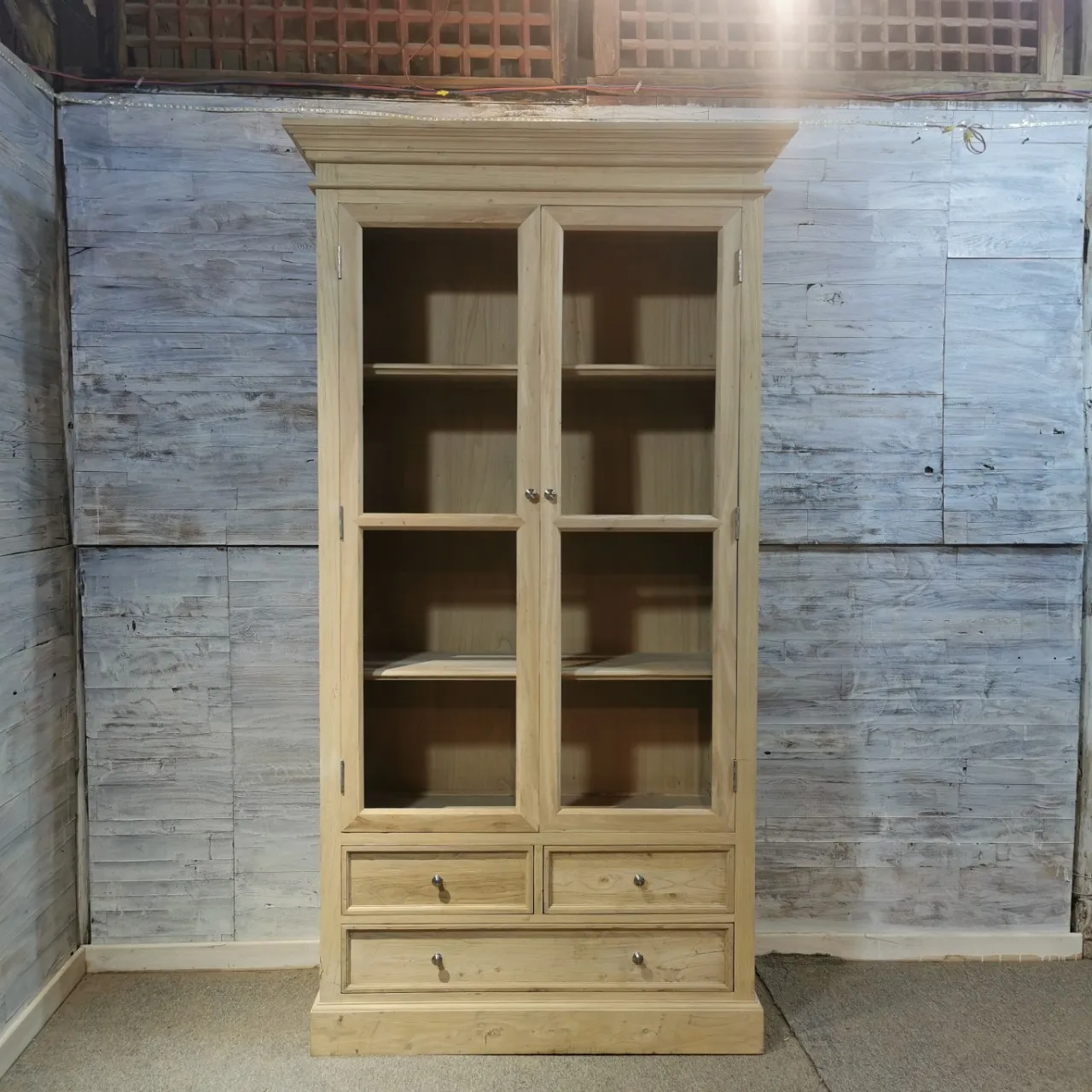 Old elm solid wood dining side cabinet bookcase outer swing frame partition cabinet tenon and mortise structure foreign trade