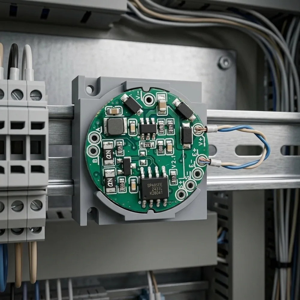 Industrial RS485 Load Cell Converter Module for Strain Gauges 7-28VDC Supply Resolution 1/500000 Communication Interface RS485