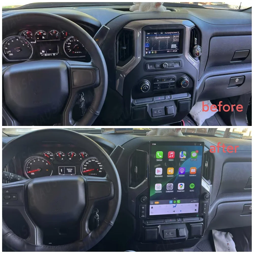 

JYCC 15.6 Inch Vertical Touch Screen Car Radio GPS Multimedia Player Auto Stereo For Silverado GMC Sierra 2019 2020 2021-2023