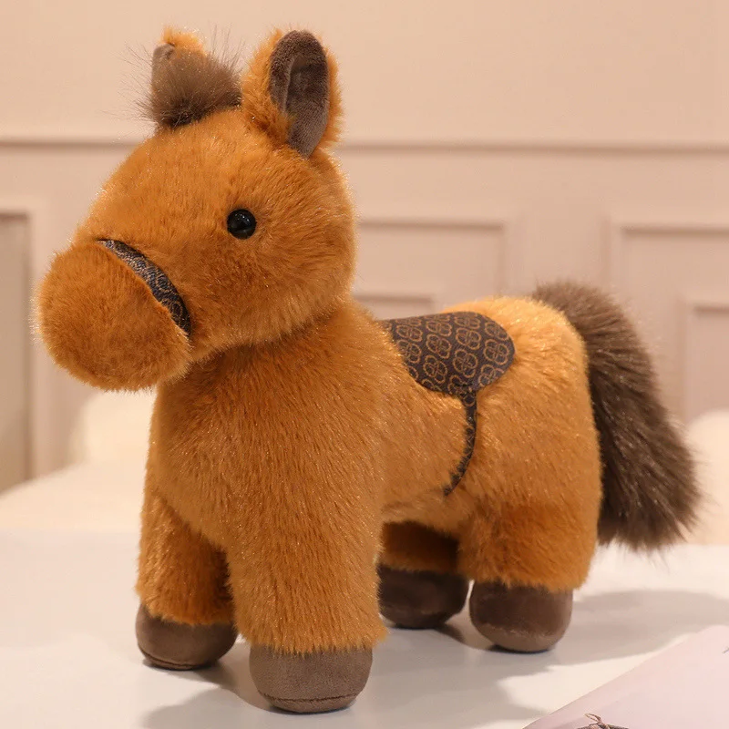 20cm Plush Pony Horse Super Soft Cartoon Stuffed Animal Mascot Toy Cute Gift for Kids Girls Boys for 2026 New Year