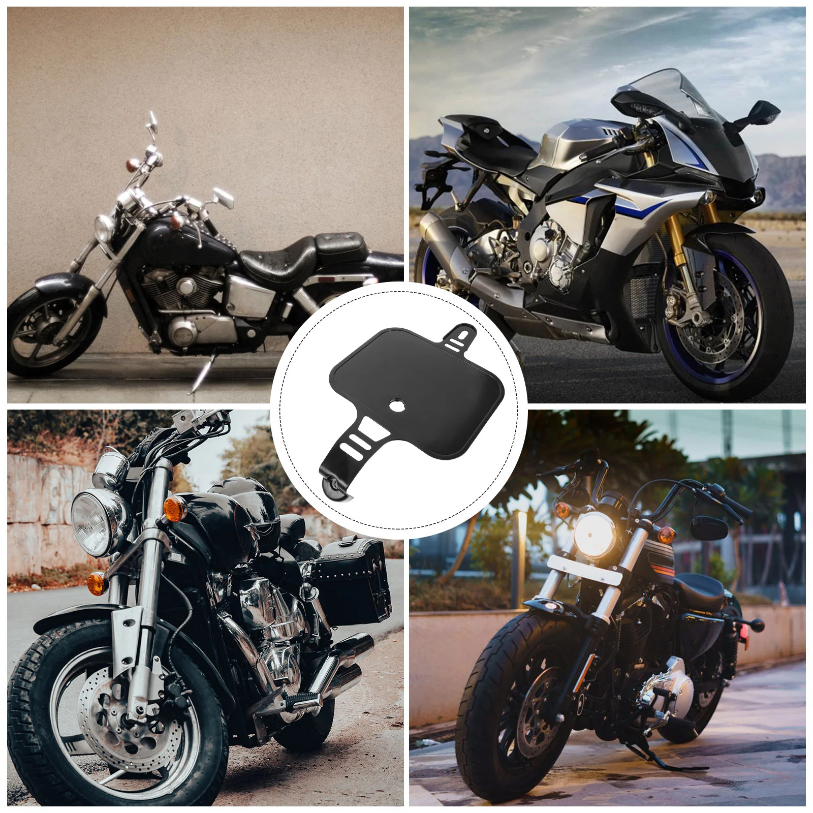 

Number Plate for Motorcycle Widely Compatible Simple Setup Resistant Damage Decorative Touch Modification Front Number Plate