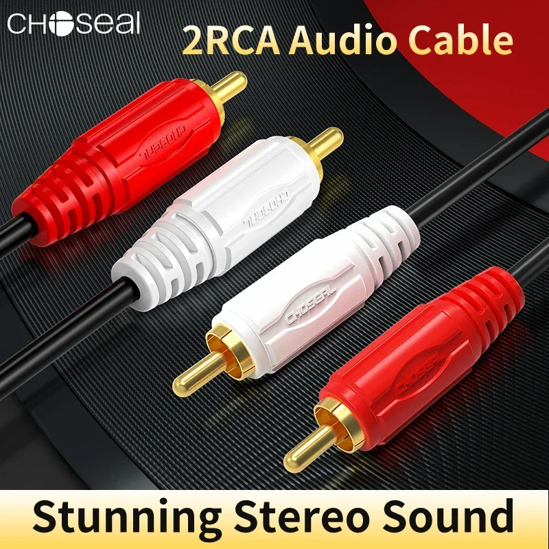 CHOSEAL 2 RCA to 2 RCA Male to Male Audio Cable For DVD Player Amplifier Gold-plated