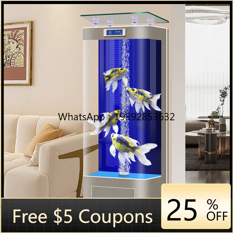 

YFY New Vertical Fish Tank Living Room Small Medium Home Wall-mounted Self-circulating Pipeless Back Filter Aquarium