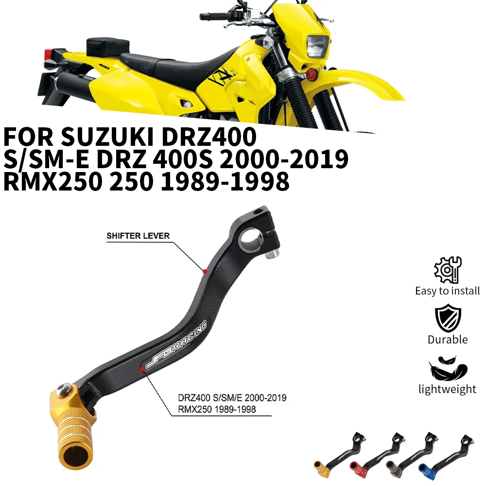 Alavanca dobrável de alumínio para pedal de mudança de motocicleta CNC para SUZUKI DRZ400 S/SM-E DRZ 400S 2000-2019 RMX250 250 1989-1998