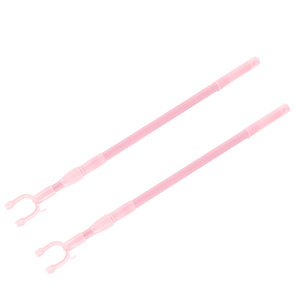 

2pcs Retractable Clothesline Rods Adjustable Forks for Clothes Drying Long Poles Closet Reach Sticks Household Use