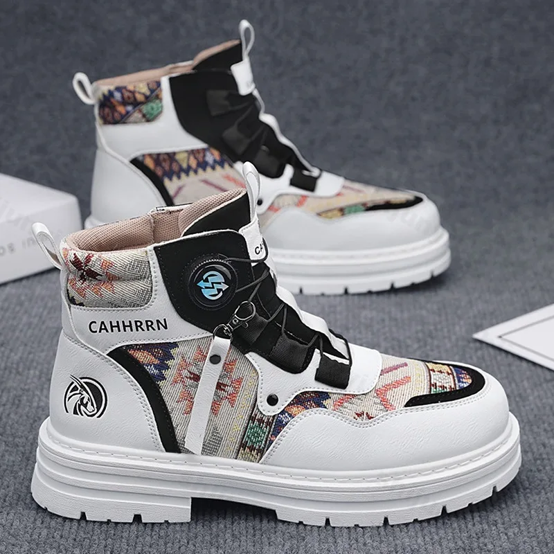 

2025 Autumn Men Outdoor Ankle Boots Comfortable Non Slip Casual Shoes Short Boots Fashion High Top Sports Shoes Botas Hombre