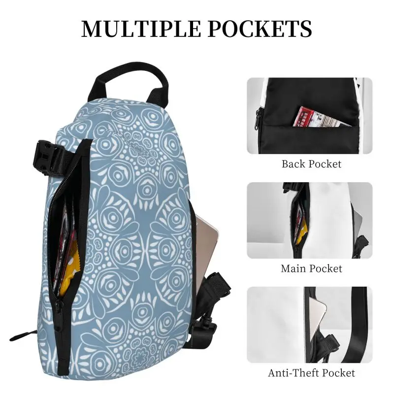 Indian Pattern Chest Bag Crossbody Backpack Men Waterproof Shoulder Bags Women\'s Casual Messenger Bag Unisex Small Bag