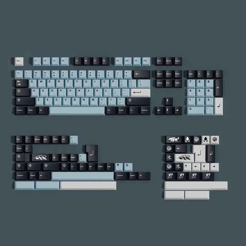 PBT GMK MIZU Keycaps Cherry Profile Keycap Dye Sublimation Key Cap For MX Switch Keyboard Double B Split Spacebar 2.25U 2.75U