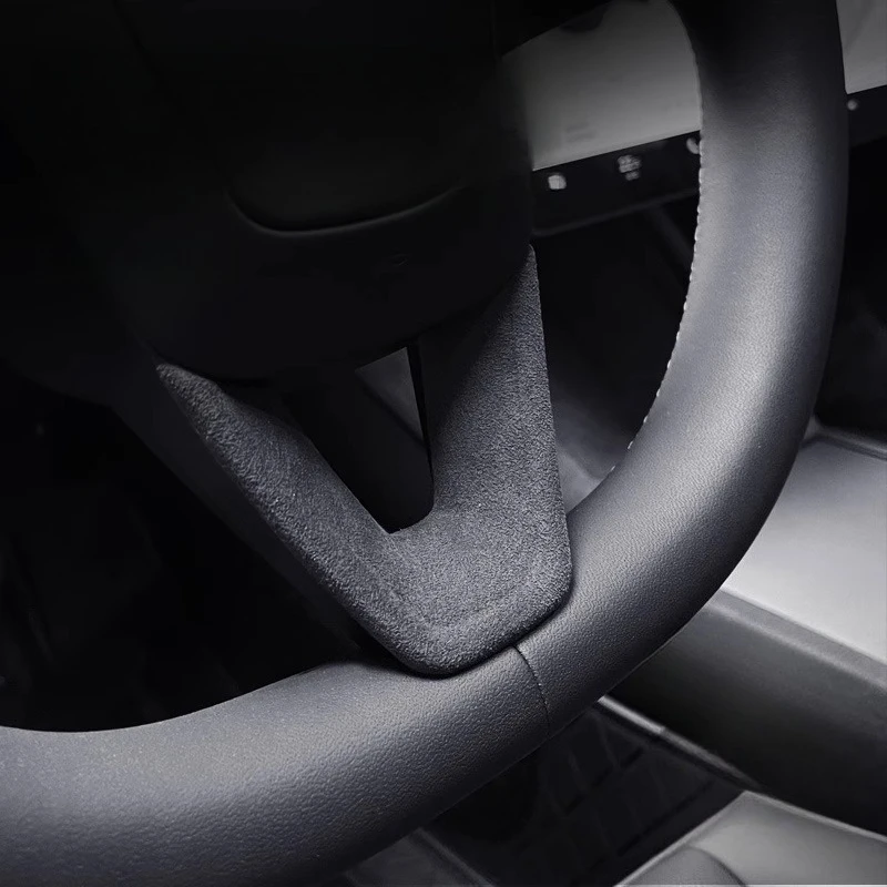 

For Tesla Model 3 Y Highland Interior Decoration Alcantara Flip Fur Steering Wheel Modification Accessories Accesorios Para Auto