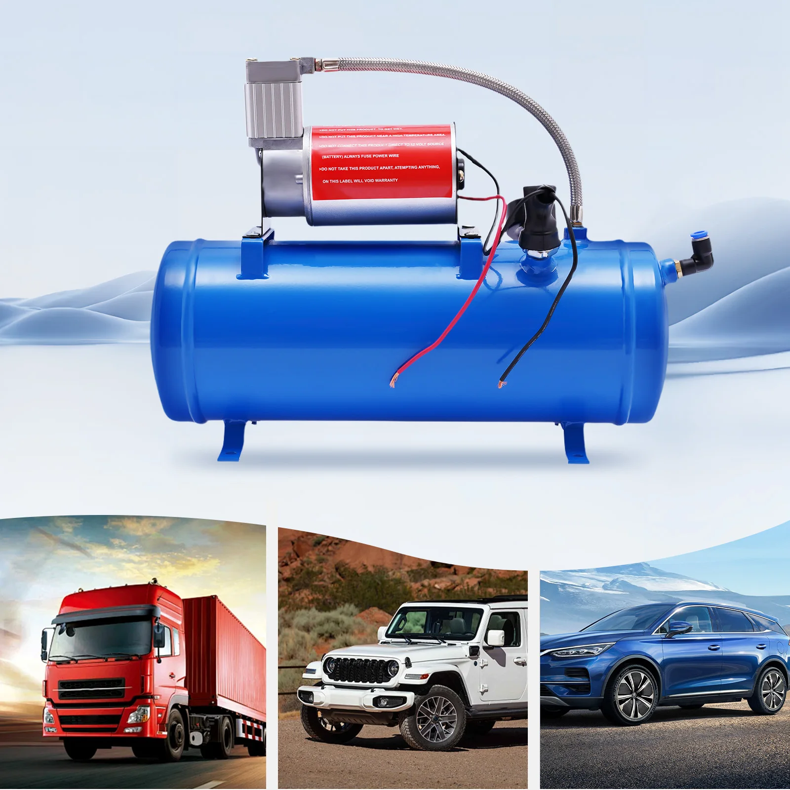 

6L Portable Air Compressor DC 12V Universal Air Tire Pump with Pressure Gauge for Automobile Tires, Bicycles & Emergency Use