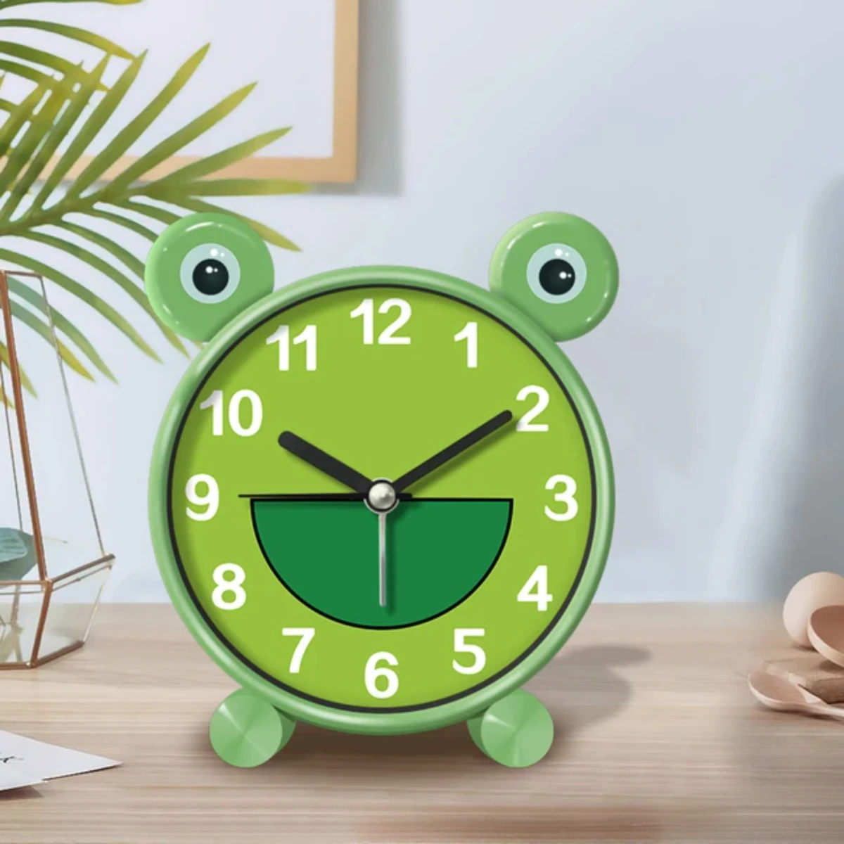 Cute Children's Educational Alarm Clock Bedroom Desktop Early Education Small Animal Round Mute  Boy Girls  Decoration