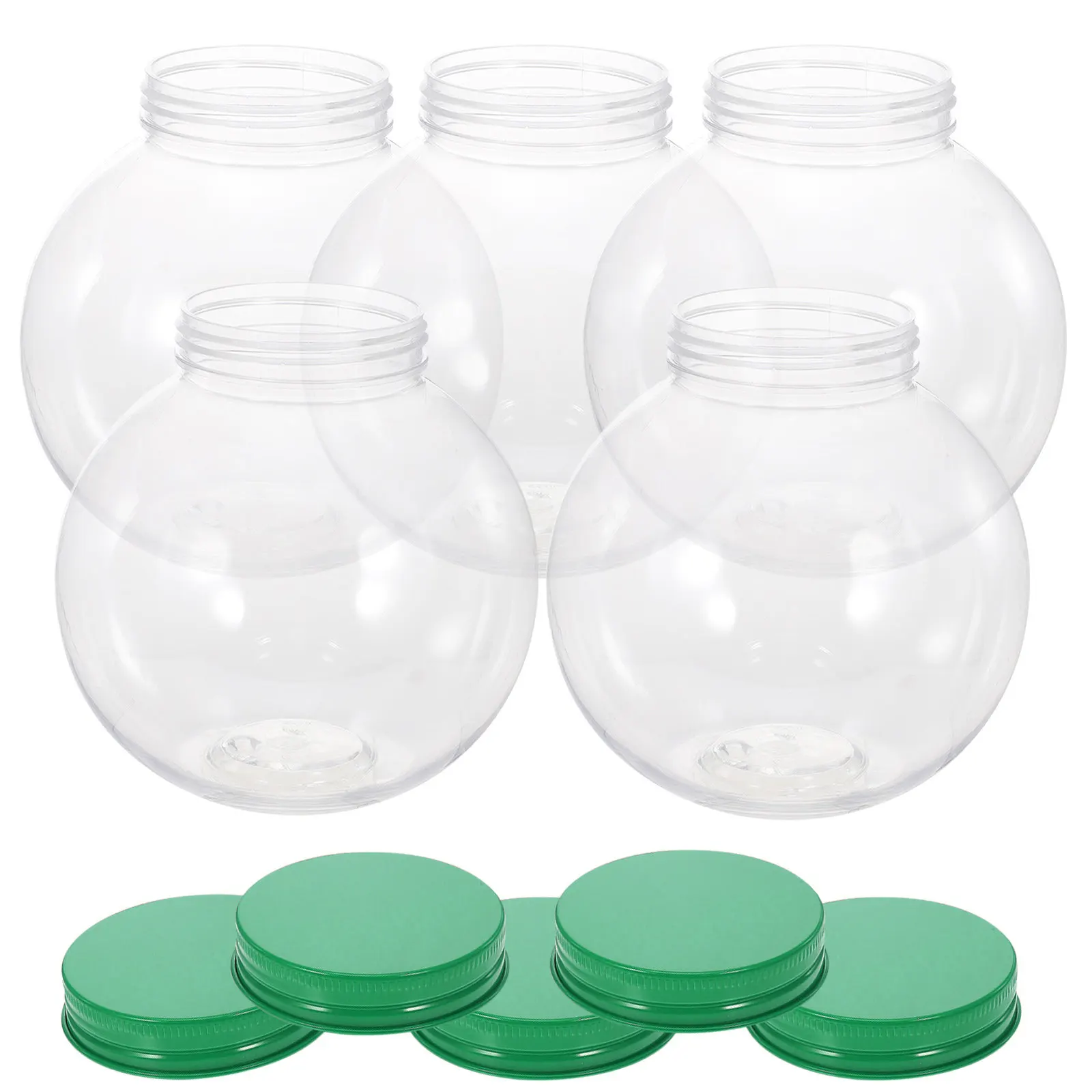

5Pcs Transparent Ball Shaped Candy Jar for Christmas Party Wedding Baby Shower Festival Decor Candy Chocolate Storage Packaging