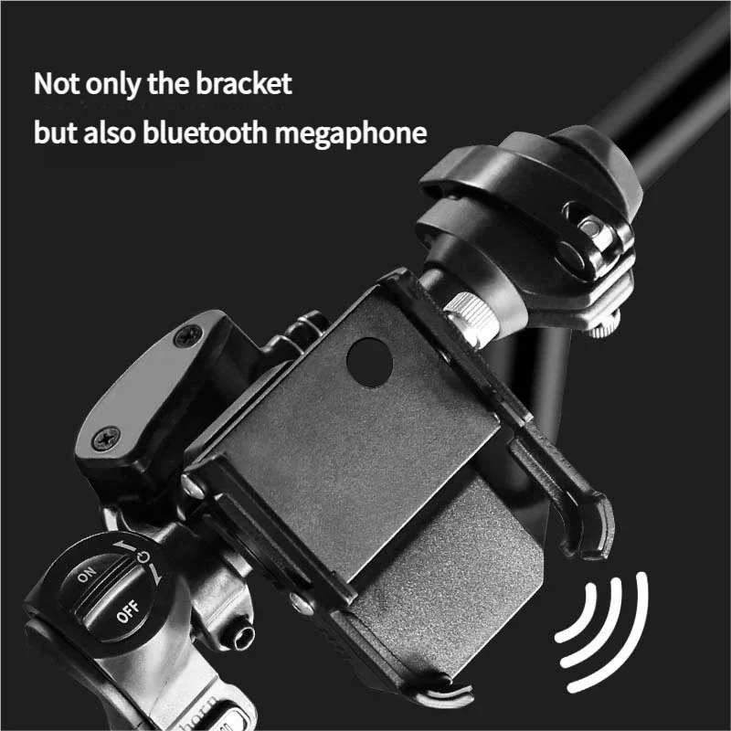 Waterproof Anti-Shake Fast-Charging Motorcycle & Electric Vehicle Phone Holder with Bluetooth Amplifier
