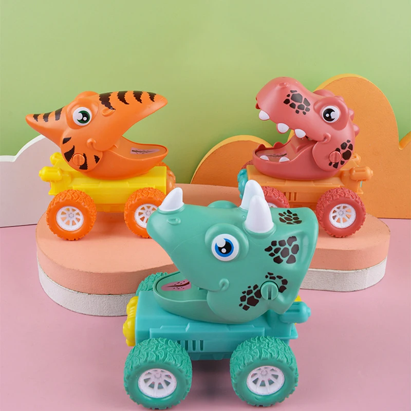 Dinosaurio de dibujos animados para niños, juguete educativo de inercia, divertido, extraíble, ideal para Festival de coches, regalo de cumpleaños, 1 piezas