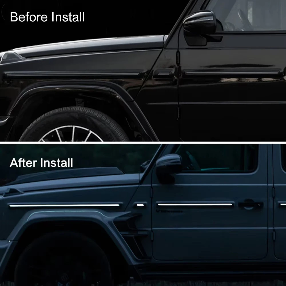 2019-2025 LED Door Body Side Molding Cover Trim 10PCS Exterior Accessories For Benz G Class Wagon W464