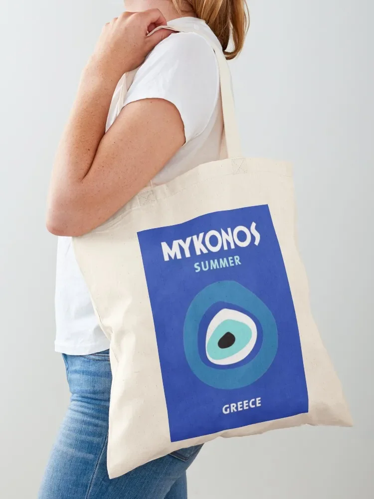 Mykonos - evil eye - summer Tote Bag shopper bag women canvas Fabric bag Lady bags shoping