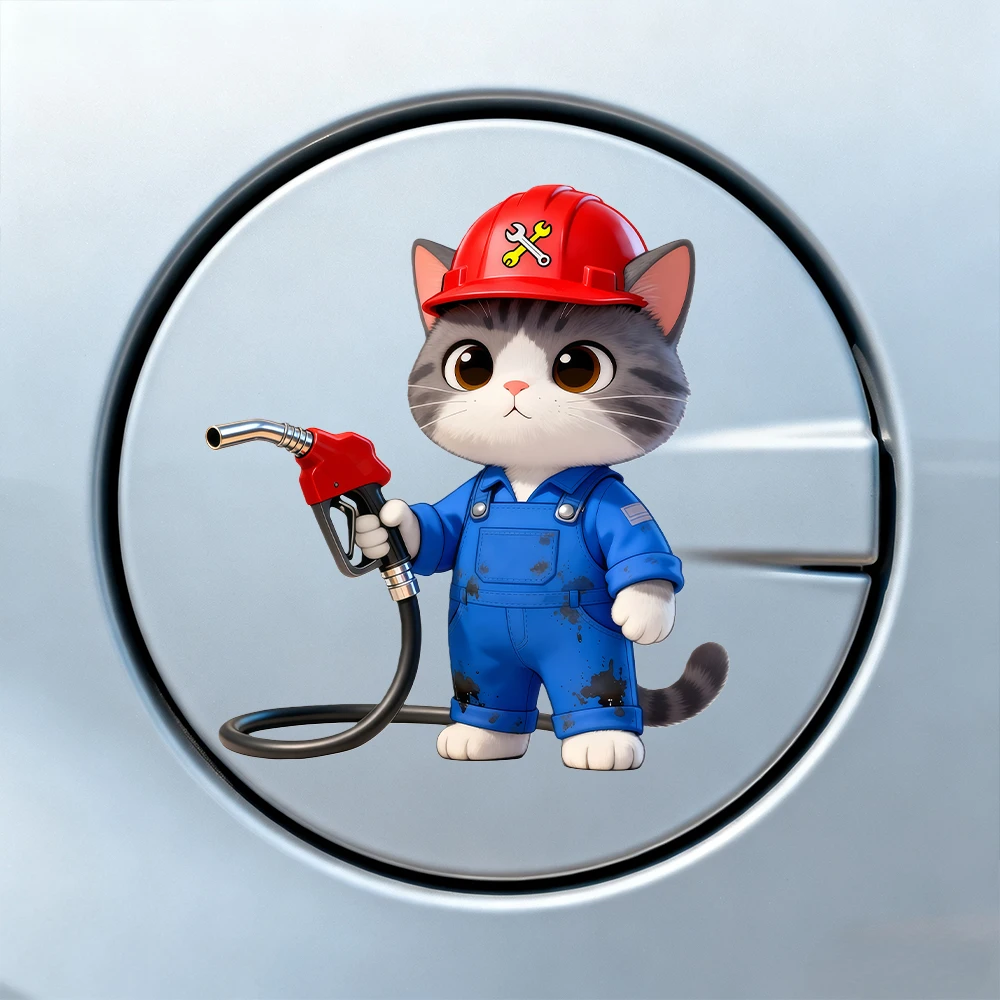 

1 шт. Милая наклейка на крышку бензобака в виде кота, водонепроницаемая, прочная, для автомобиля, грузовика, внедорожника, мотоцикла, декоративная виниловая наклейка на топливный бак