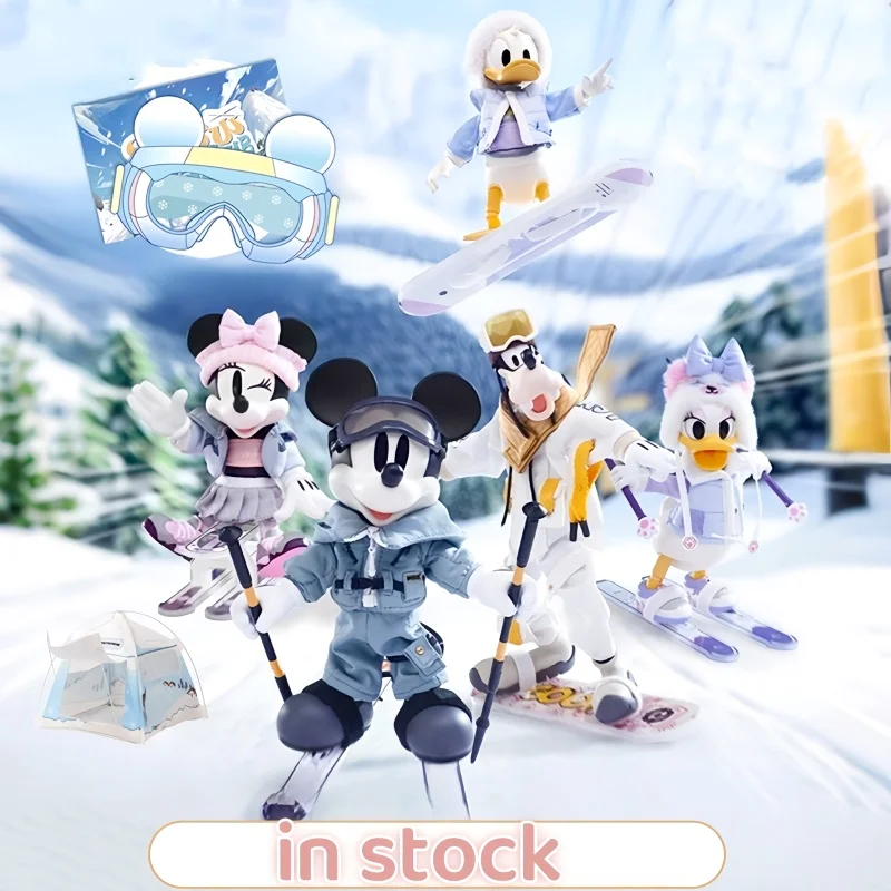 

Disney City Snow Board Club Figure Donald Duck Goofy Mickey Model Pvc Statue Movable Joint Models Dolls Collect Toys Gifts