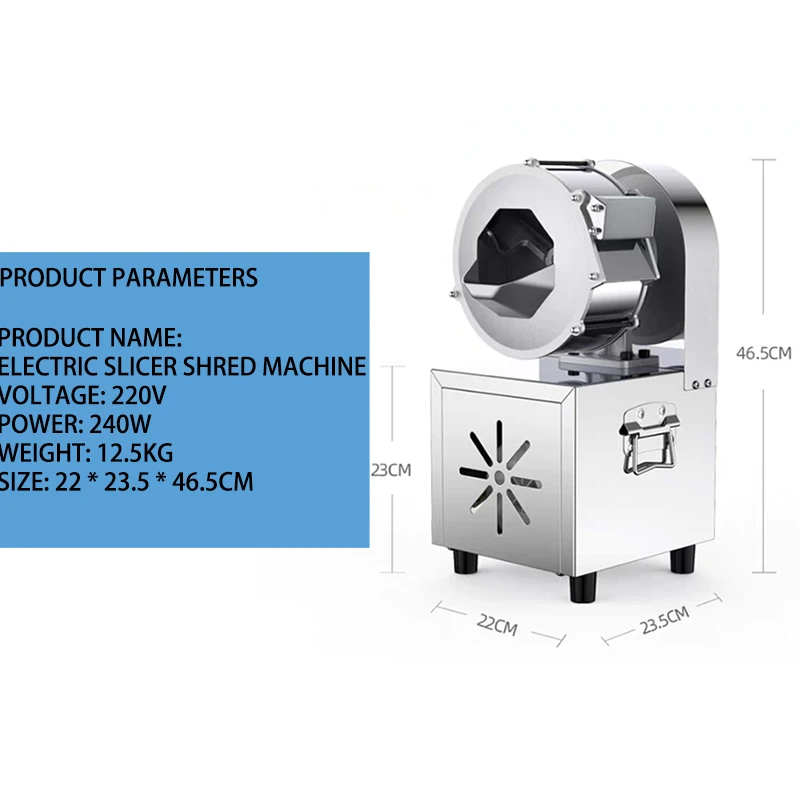 Energy Saving Commercial Vegetable Fruit Slicer Potato And Radish Shredder Kitchen Appliance for Efficient Food Preparation view 2