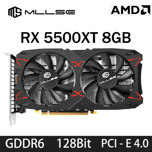 Tarjeta gráfica para juegos MLLSE AMD RX5500XT 8G 8GB 128Bit GDDR6 PCI-E 4,0 × 8 GPU Radeon rx5500xt 8gb tarjetas de vídeo para juegos Placa de vídeo