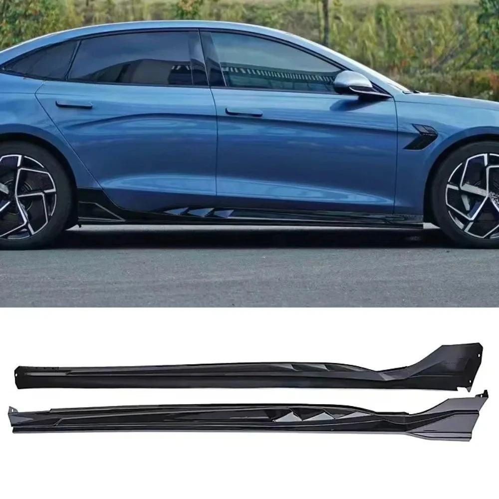 For EV 22-25 modified Gloss black Front lip Rear lip Side skirt Tail Wing spoiler Surround Car AccessoriesBody Kit 3